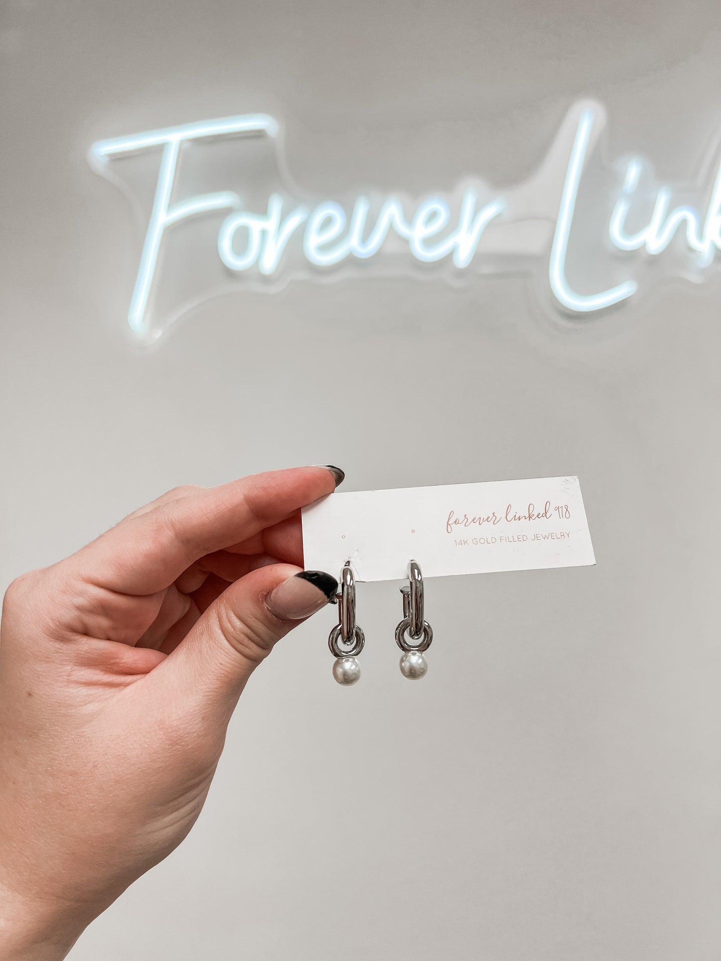 Silver Pearl Drop Earrings