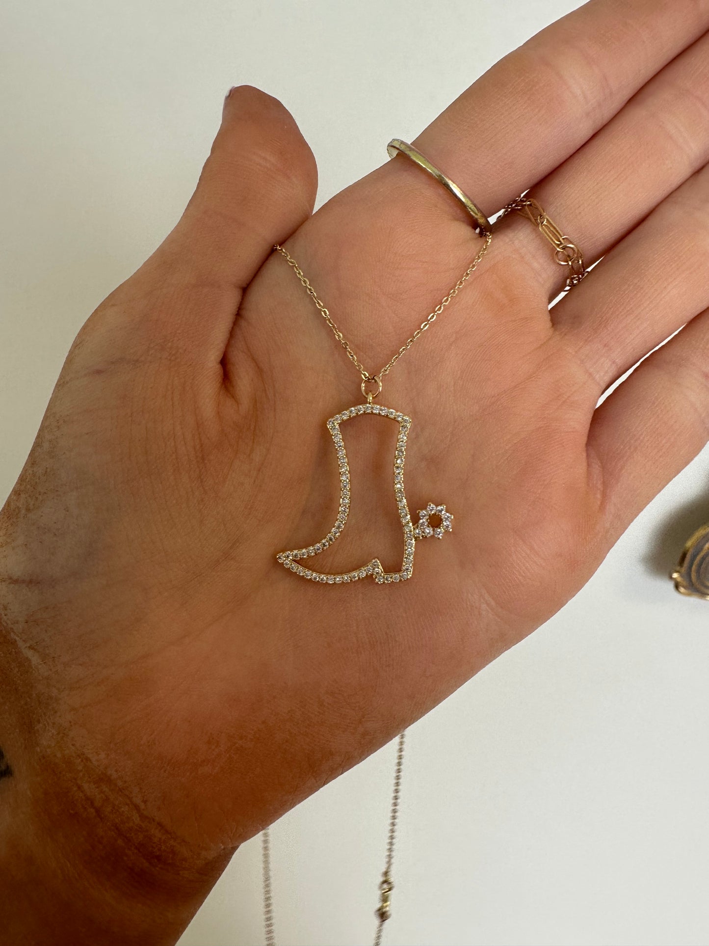 Glitzy Boot Necklace