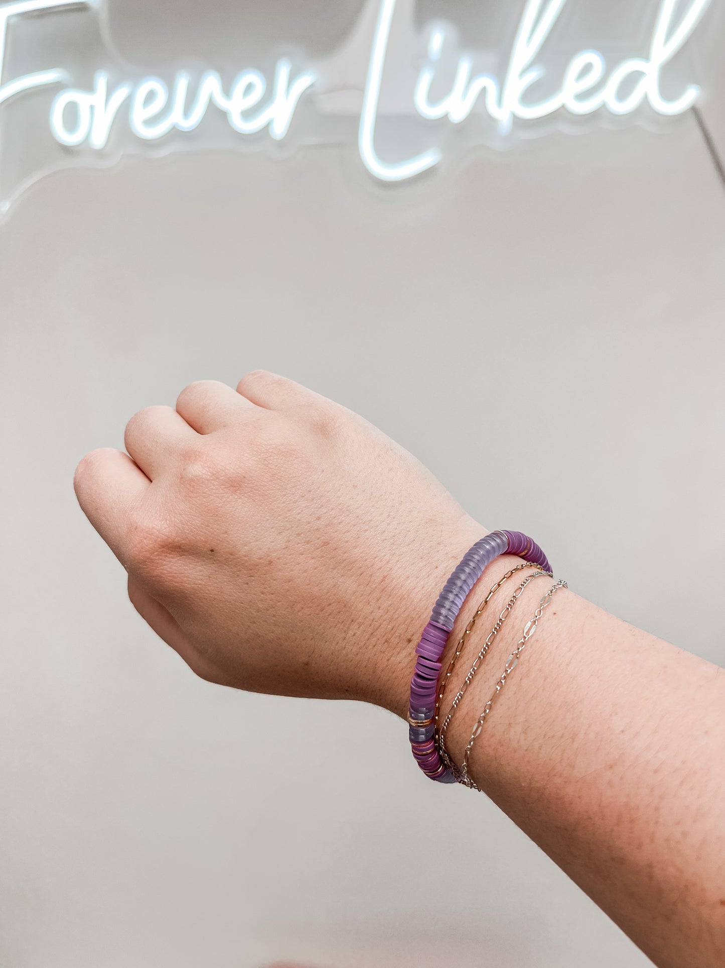 Dark and Light Purple Bamboo Bracelet