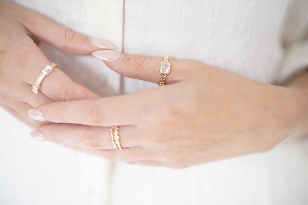 Clear Chunky Gemstone Ring