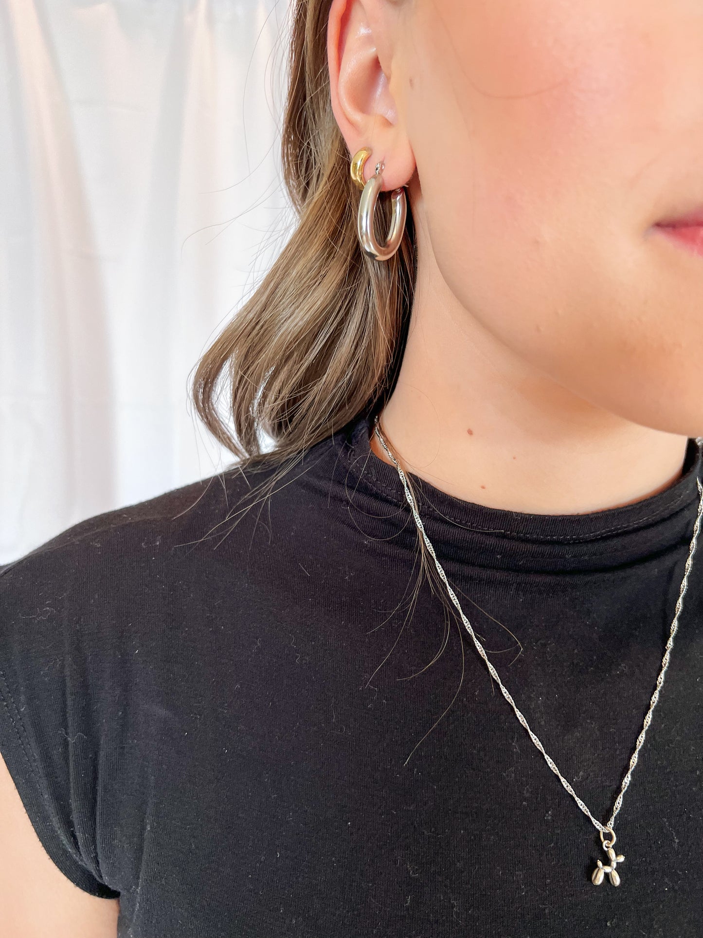 Lou Hoop In silver