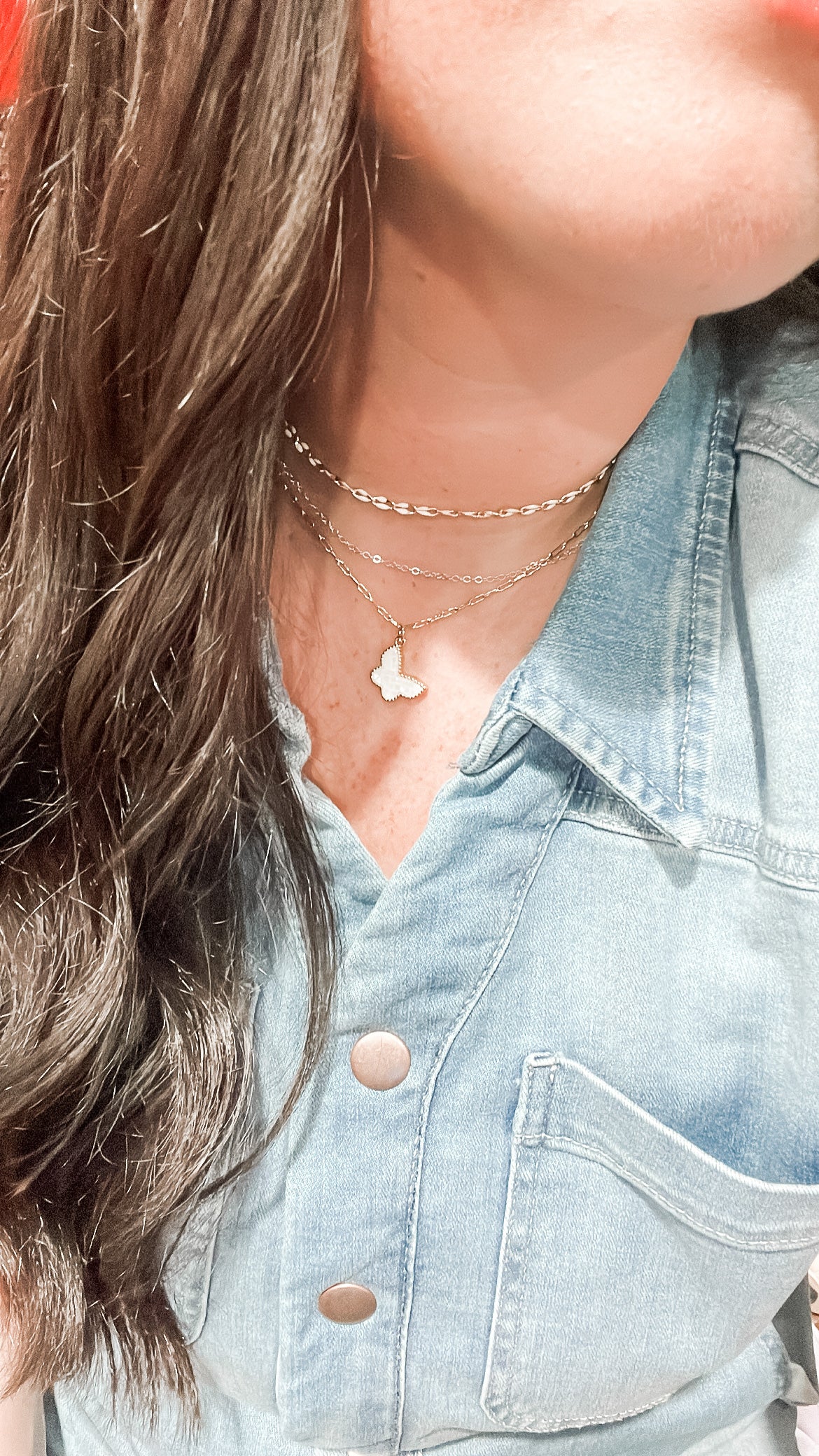 White Butterfly Necklace