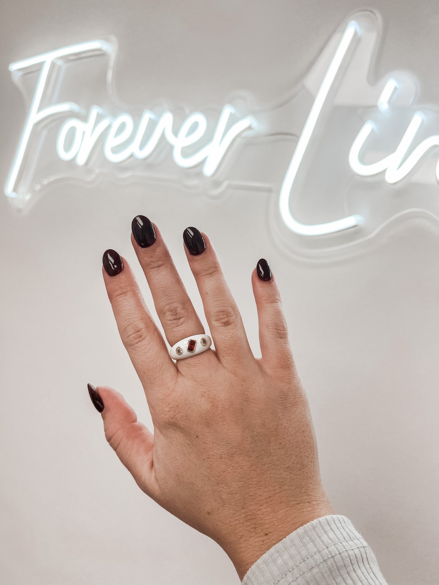 White Holiday Jewel Ring