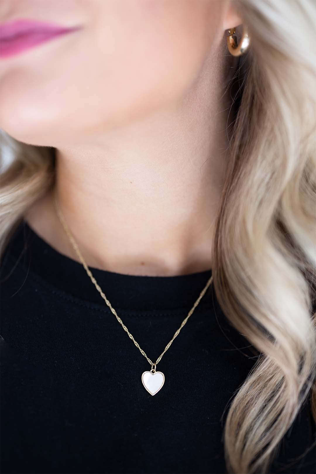 Small Shell Pearl Heart Necklace