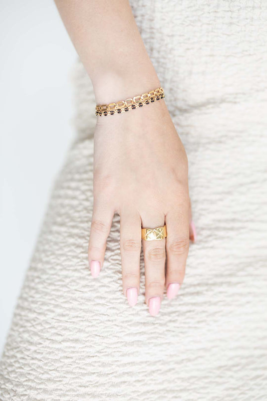 CHUNKY CHECKER RING