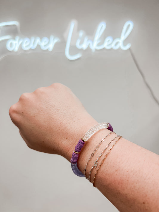Purple Clear Bamboo Bracelet