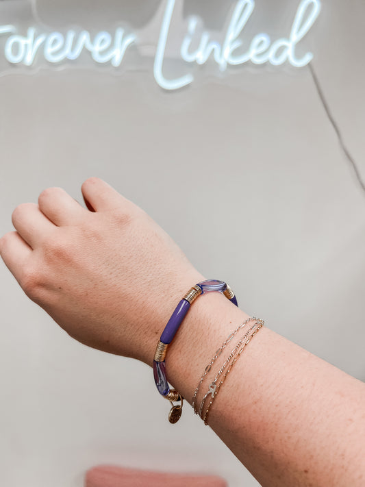 Light and Dark Purple Tube Bracelet