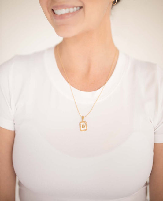 Pearl Initial Necklace