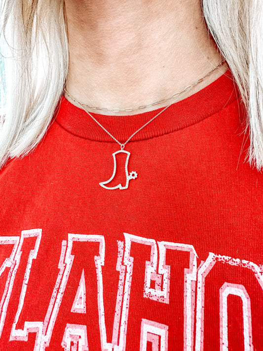 Glitzy Boot Necklace